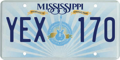 MS license plate YEX170