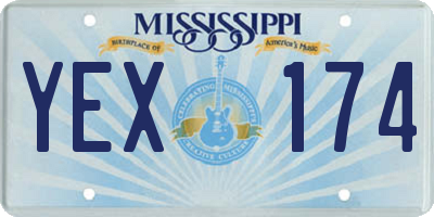 MS license plate YEX174