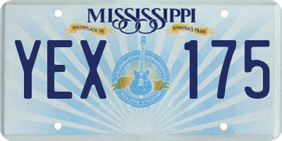 MS license plate YEX175
