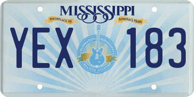 MS license plate YEX183