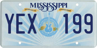 MS license plate YEX199