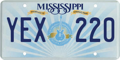 MS license plate YEX220