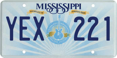 MS license plate YEX221