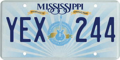 MS license plate YEX244