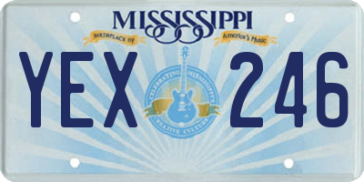 MS license plate YEX246