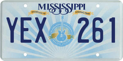 MS license plate YEX261
