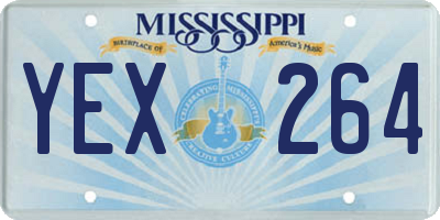 MS license plate YEX264