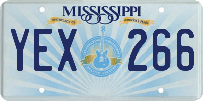 MS license plate YEX266
