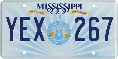 MS license plate YEX267
