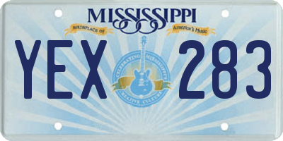 MS license plate YEX283