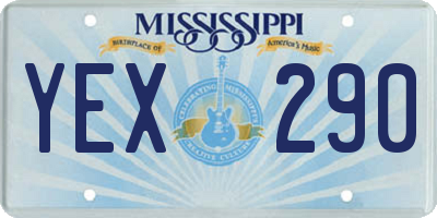 MS license plate YEX290