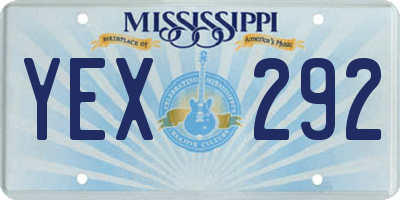 MS license plate YEX292