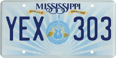 MS license plate YEX303