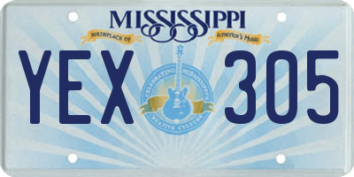MS license plate YEX305