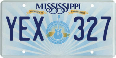 MS license plate YEX327