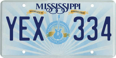 MS license plate YEX334
