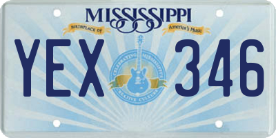 MS license plate YEX346