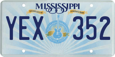 MS license plate YEX352