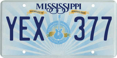 MS license plate YEX377