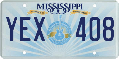 MS license plate YEX408