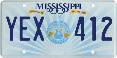 MS license plate YEX412