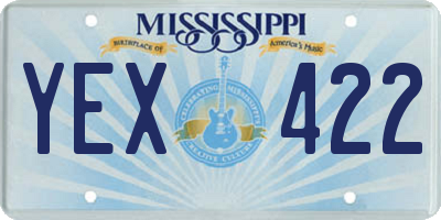 MS license plate YEX422