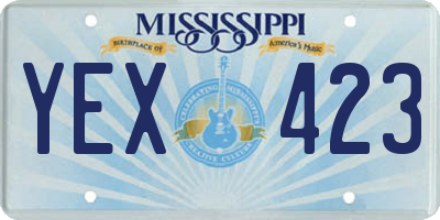 MS license plate YEX423