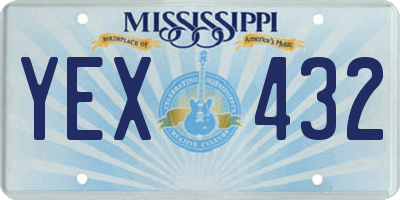 MS license plate YEX432