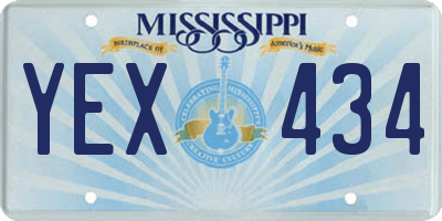 MS license plate YEX434