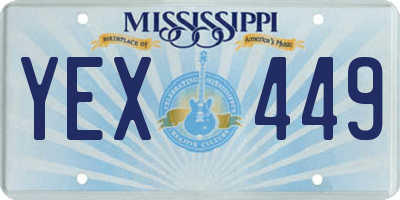 MS license plate YEX449