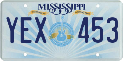 MS license plate YEX453