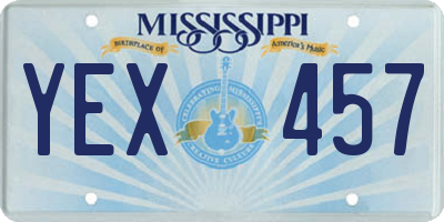 MS license plate YEX457