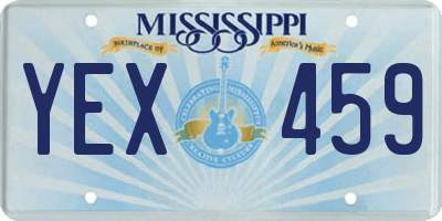 MS license plate YEX459