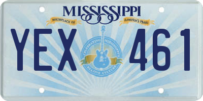 MS license plate YEX461