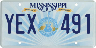 MS license plate YEX491