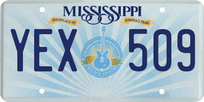 MS license plate YEX509