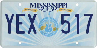 MS license plate YEX517