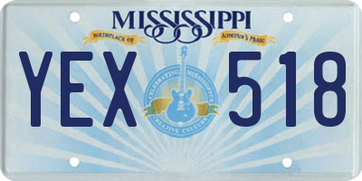 MS license plate YEX518