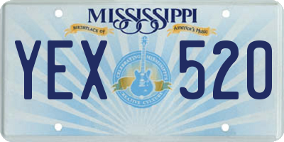 MS license plate YEX520
