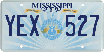 MS license plate YEX527