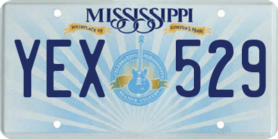 MS license plate YEX529