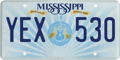 MS license plate YEX530