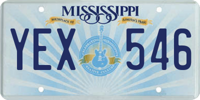 MS license plate YEX546