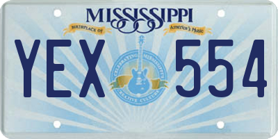 MS license plate YEX554
