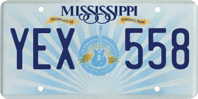 MS license plate YEX558