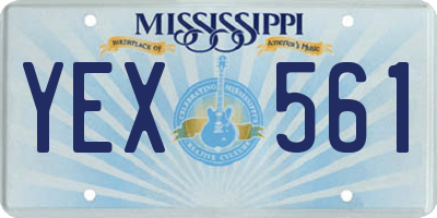MS license plate YEX561