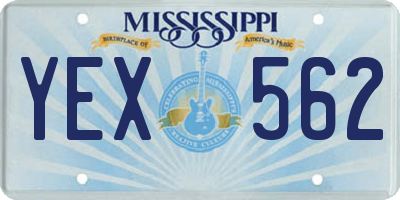 MS license plate YEX562