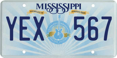 MS license plate YEX567