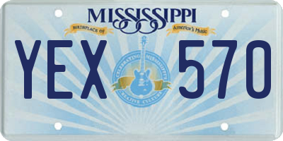 MS license plate YEX570
