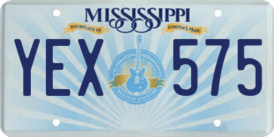 MS license plate YEX575